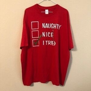 Christmas Shirt Naughty, Nice, I Tried T-Shirt NWT